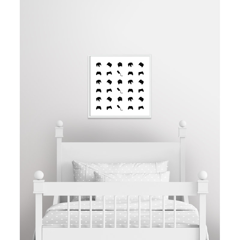 Imprimé papier à motif de joueur, H 27,5 po x l 27,5 po x P 1,19 po, Encadré de boîte blanc