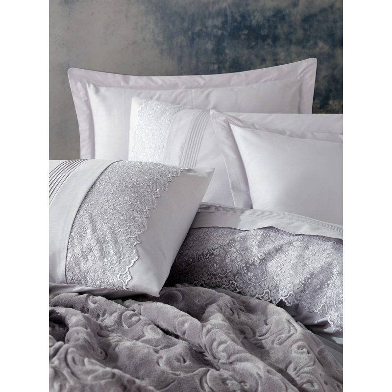 Ensemble de housse de couette 100% coton 6 pièces Josue, gris