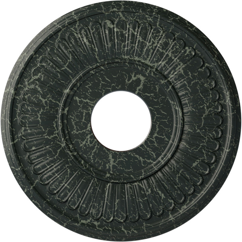 Médaillon de plafond Endurathane Alexa, DE 15 po x P 1 3/4 po (convient aux auvents jusqu'à 3 po), finition cuivre antique peinte à la main
