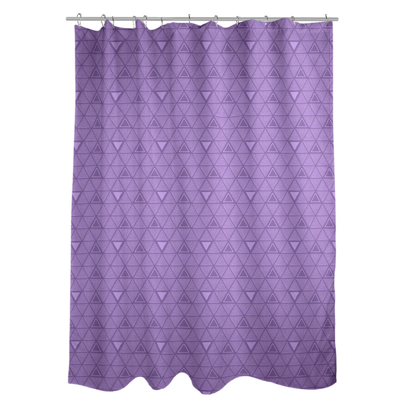 Rideau de douche simple à triangles à main classique Patricia Geoffrey, Mauve foncé, Yes