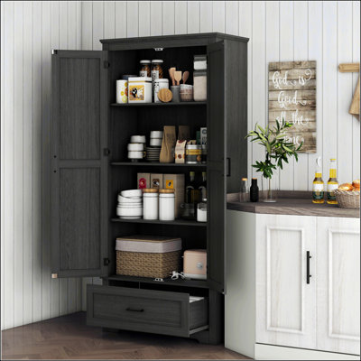 69" Tall Kitchen Pantry Storage Cabinet by Lark Manor