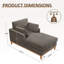 Chaise longue en tissu velours Searle Pierre-130033868