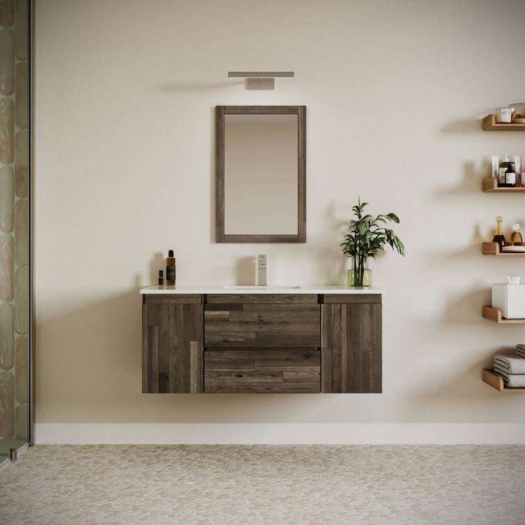 Fresca Formosa 48" Wall Mount Floating Single Bathroom Vanity Set with Top and Sink - Faucet Not Included