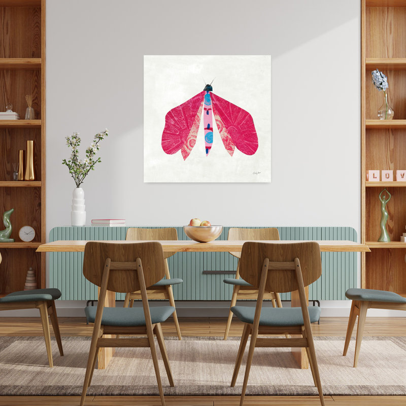 Collage insectes VI, papillon contemporain, H 36 po x l 36 po