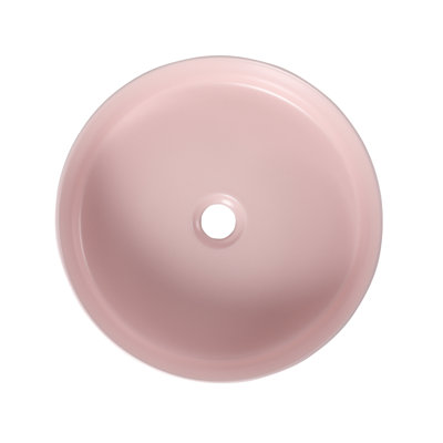 Ceramic Bathroom Sink - Pink Vessel Artistic Basin, 15.72In X 4.57In, Ceramic, Simple To Keep Of Stains Art 15.7X15.7X4.7 In, Stain- Easy Maintenance