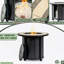 Foyer de table au gaz propane 30 po, foyer rond en acier de 50 000 BTU avec plateau en céramique mosaïque pour terrasse de jardin - Noir