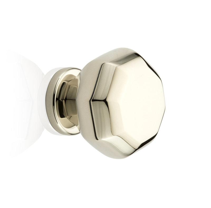 Burbridge Geometric Knob, Polished Nickel, 1.26" H x 1.25" W x 1.25" D