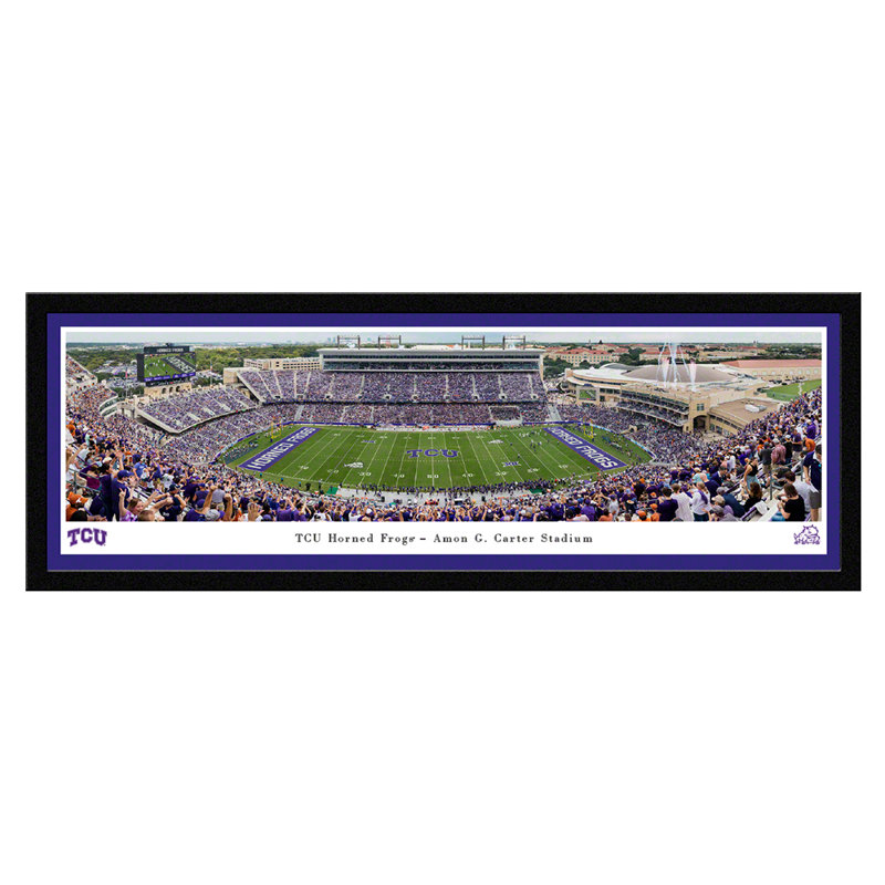 Impression panoramique TCU Football, H 15,5 po x l 42 po x P 1,38 po, Papier avec cadre noir