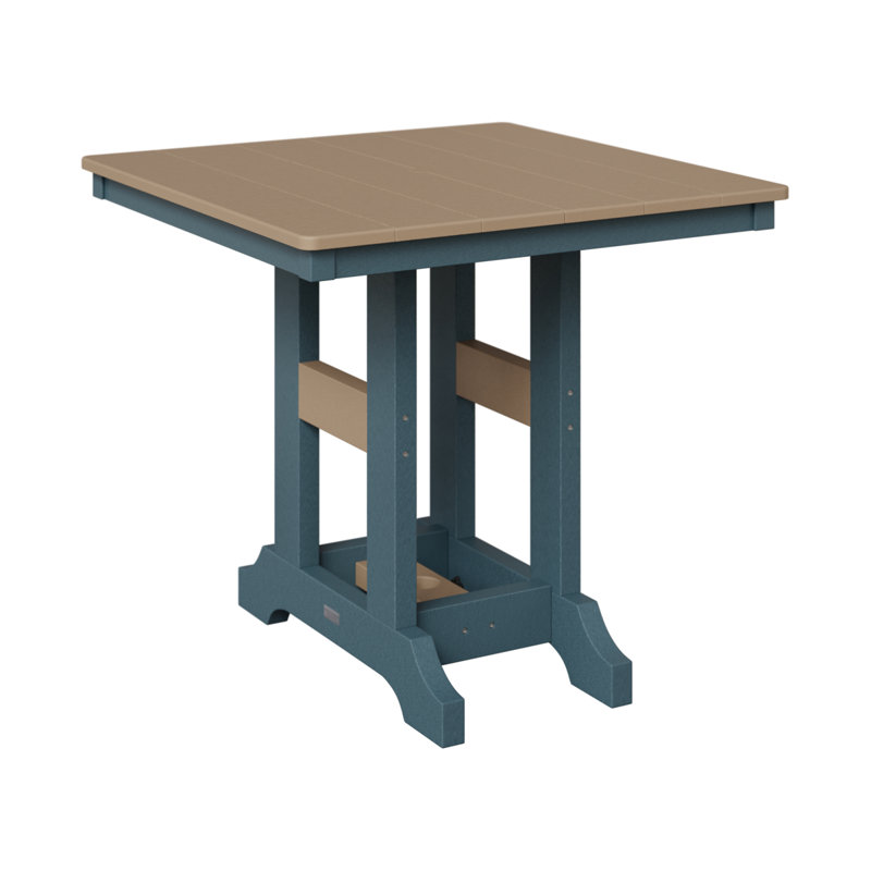 Garden Classic Outdoor Square Bar Table, 39.5" H x 33" W x 33" D, Slate, Weatherwood