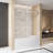 Frameless Single Sliding Shower Door  56-60 "W X 60" H, 1/4 "(6 Mm) Clear Tempered Glass, Explosion Proof Film, Stainless Steel Handle,Square Tube Track-121059669