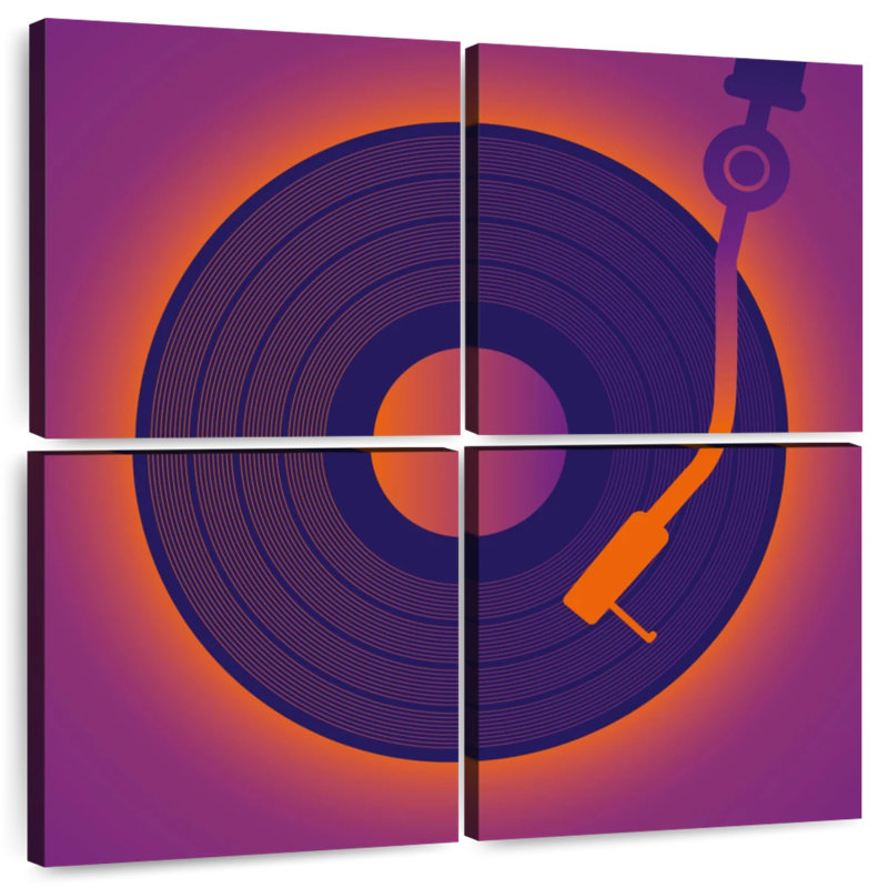Abarca Glowing Vinyl Record, 57" H x 57" W