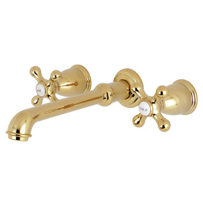 Kingston Brass English Country Two-Handle 3-Hole Wall Mount Roman Tub Faucet