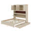 Lit plateforme double en bois avec USB, tête de lit et tiroirs de rangement-114359623