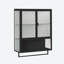 Armoire murale à portes en verre 23,62 po avec rangement fermé à deux niveaux, tablette ouverte et porte-serviettes-97800277