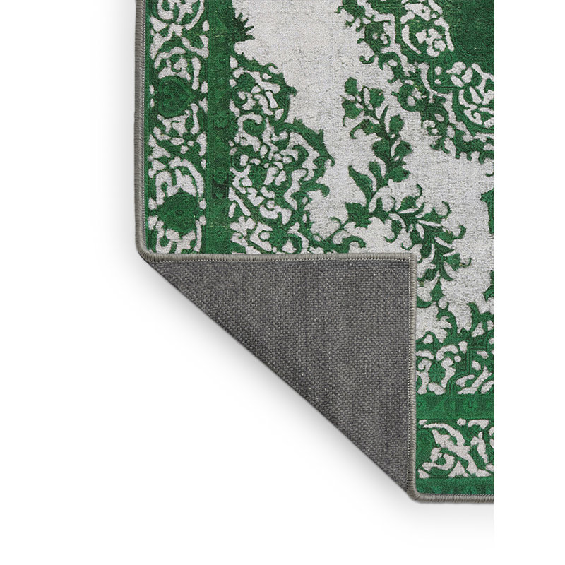 Tapis vert de style oriental, Rectangle 7 pi x 9 pi
