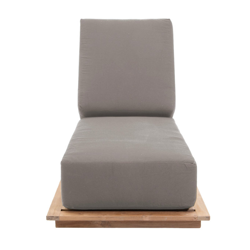 Hermosa Outdoor Teak Chaise Lounge, Taupe