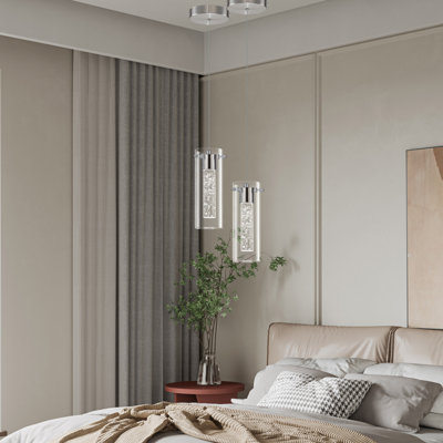 Luminaire suspendu simple en nickel brossé Letrecia