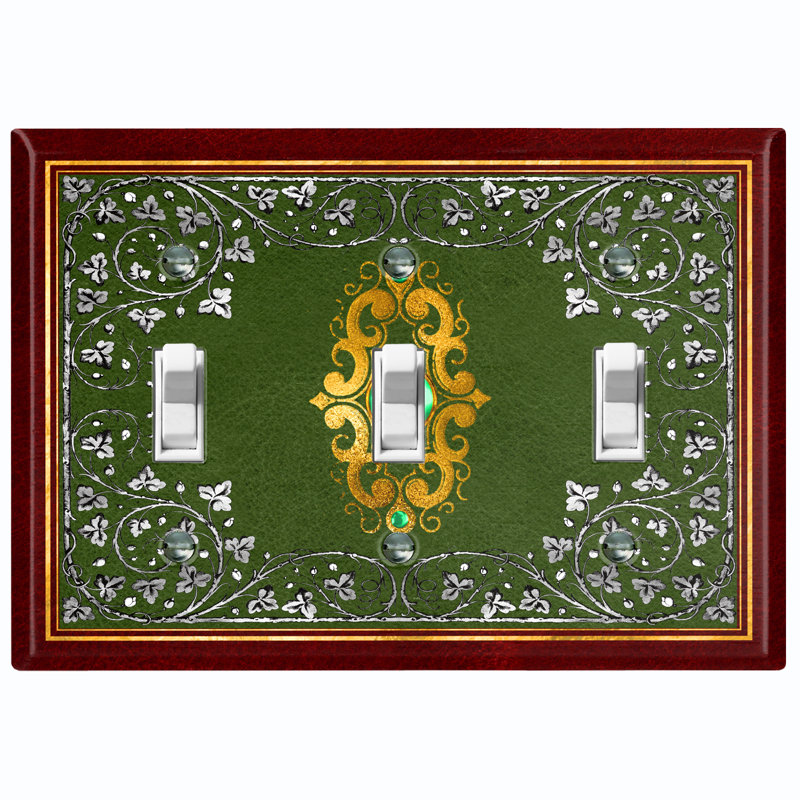 Patterned 3 - Gang Toggle Light Switch Standard Wall Plate