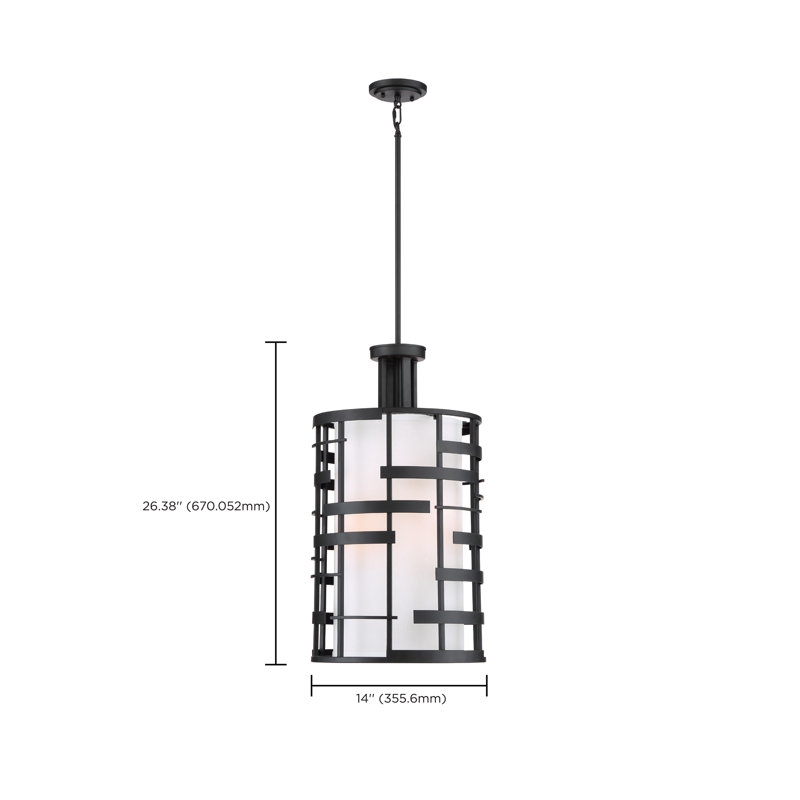Luminaire suspendu cylindrique unique à 4 lumières Carnbrock
