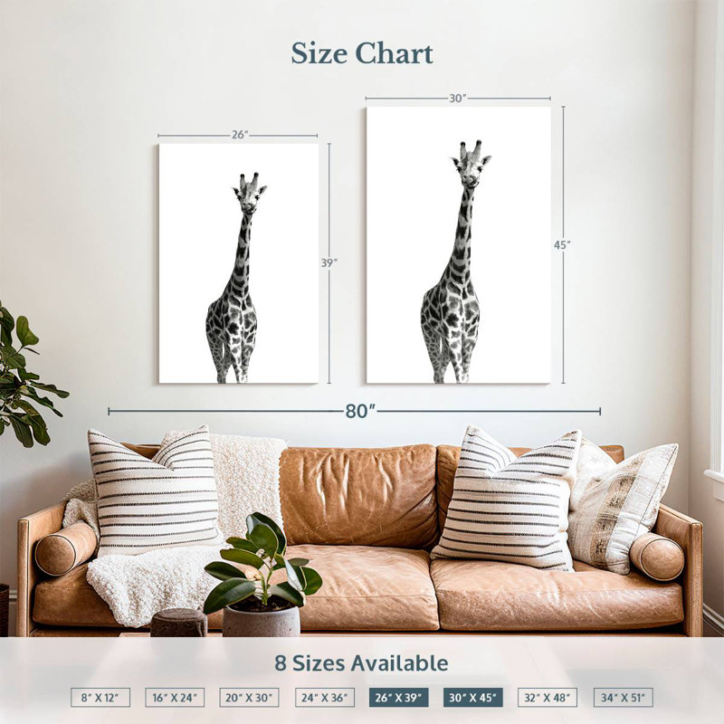 Brampt Long Necked Giraffe, 39" H x 26" W