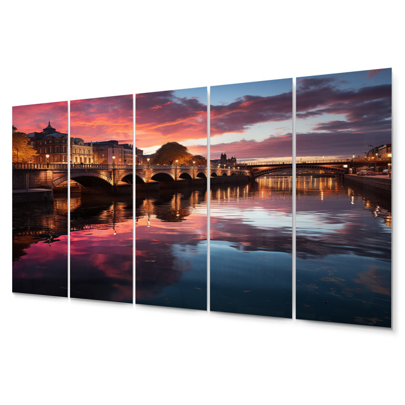 «Dublin Beautiful Cityscape Photo II», ensemble d'art mural en métal Dublin