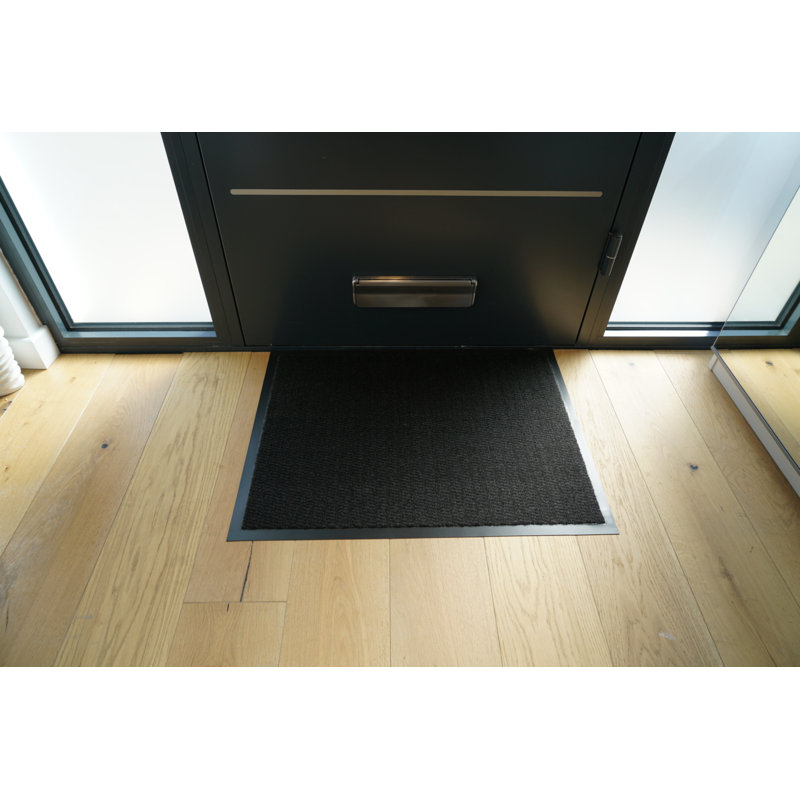 Aarib Non-Slip Doormat, Rectangle 90cm x 120cm, Charcoal