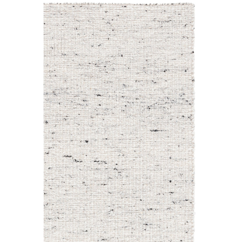 Tapis en laine tissé à la main à plat Sopheak en gris clair / noir, Rectangle 4 pi x 6 pi