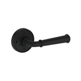 Dunsmoor Privacy Lever with Recessed Round Rose in Lifetime (PVD) Satin Brass