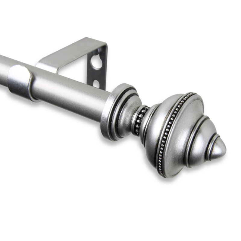 Bane Adjustable Single Curtain Rod, 28" - 48" L, Satin Nickel