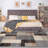 Grey-Brown Round Patchwork Power Loom Stain Resistant Area Rug-779686488