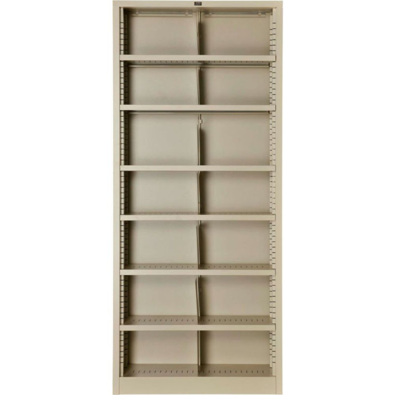 Ensemble de 3 ouvertures en mastic pour bibliothèque tout acier, Mastic, (7 tablettes) H 84 po x l 36 po x P 12 po