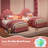 Twin Size Bed Frame for Kids - Cute Princess Style Velvet Headboard with 2 Storage Drawers. Upholstered Platform Bedframe with  Wood Slats Support-1864622586