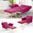 Siemon Velvet Accent Chair with Ottoman-960147849