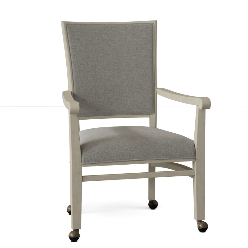 Selby Upholstered King Louis Back Arm Chair, 9953 Mink, Almond Buff