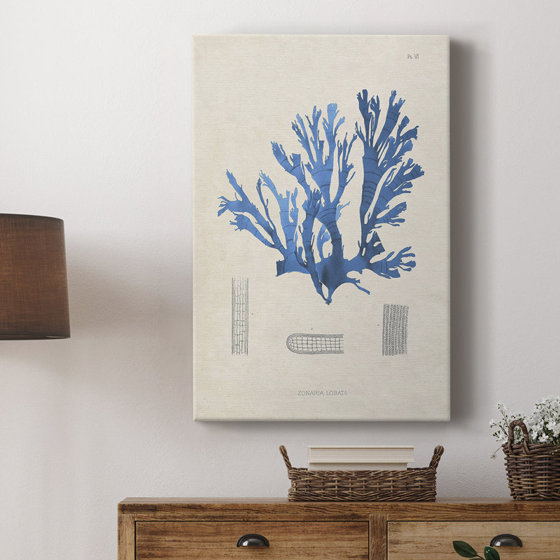 Algues bleues bleues - galerie Cavas sur mesure, H 18 po x l 12 po