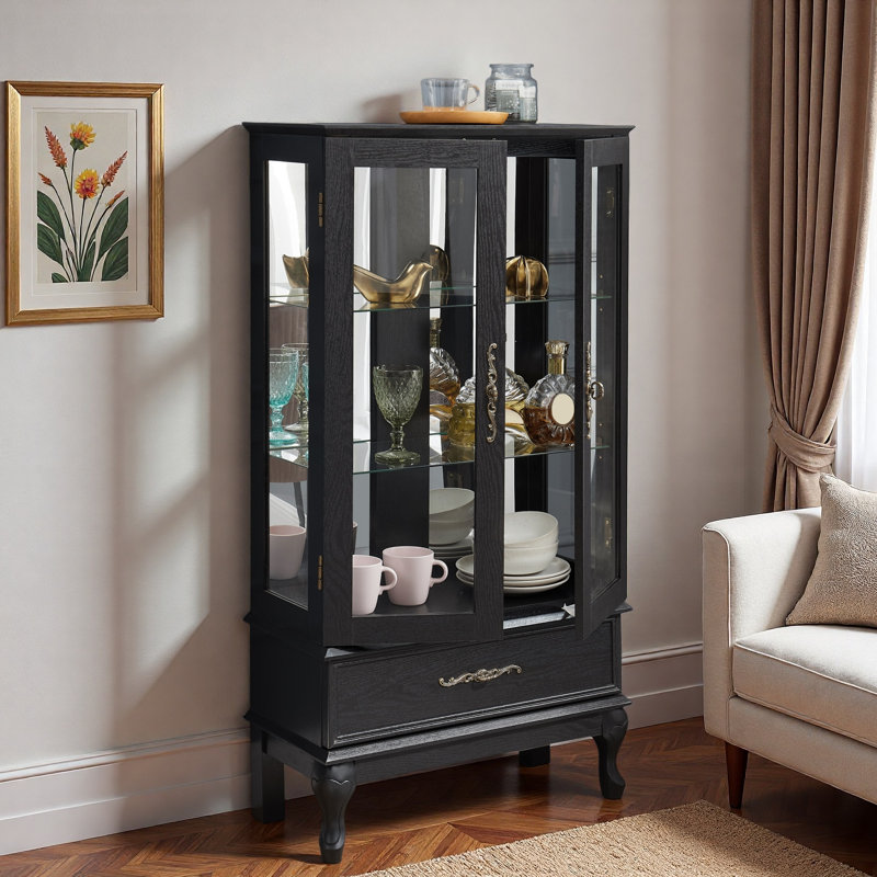 Vitrine lumineuse avec éclairage à DEL, tablettes réglables et tiroir