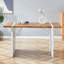 Table de salle à manger carrée de style moderne, table de salle à manger en panneau de fibres à densité moyenne, 55 X 31,5 pouces, peut être utilisée avec 4 ou 6 chaises.