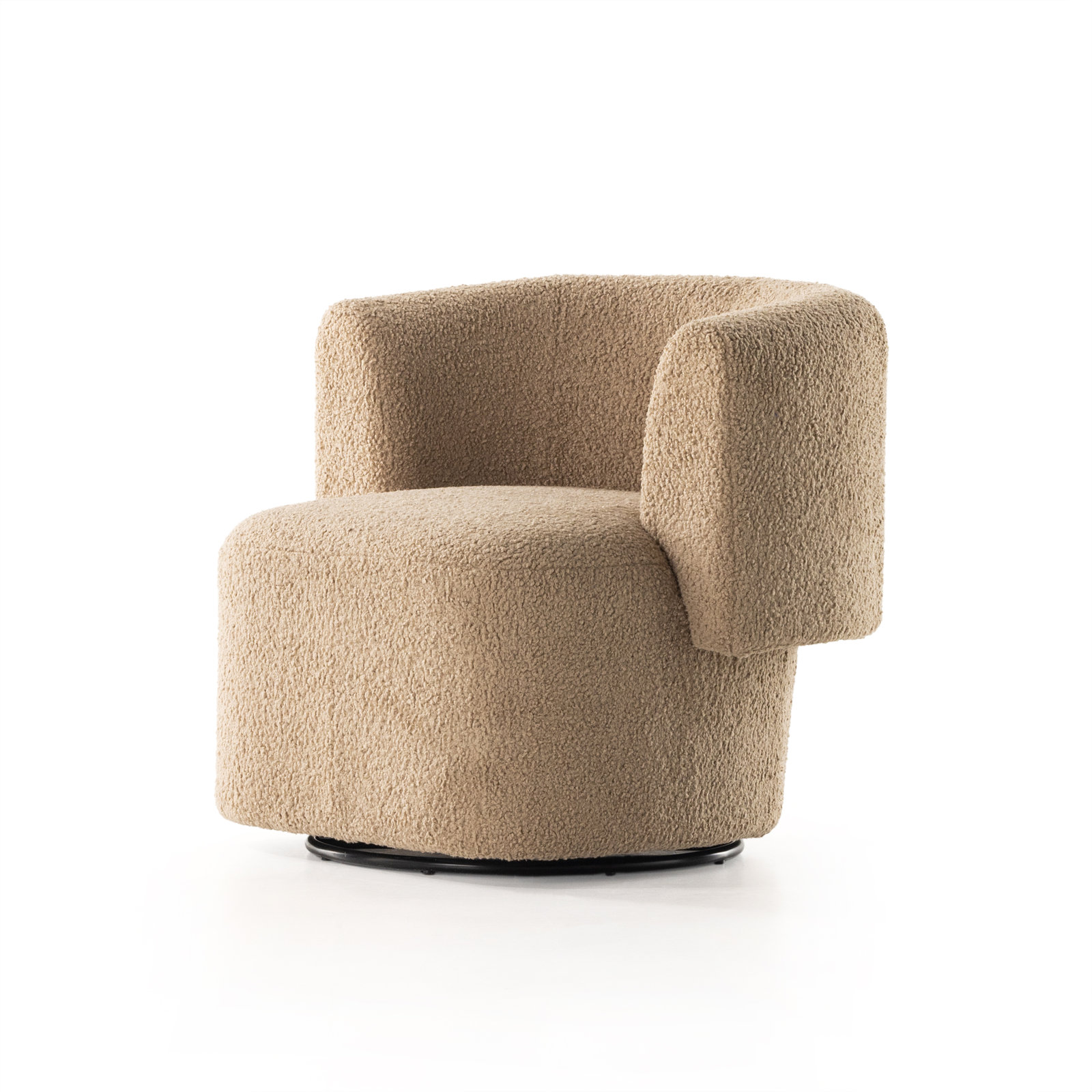 Beatson Swivel Barrel Chair, Sheepskin Camel