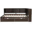 Lit de jour en bois avec tablettes, ports USB, éclairage DEL et 2 tiroirs-125069597
