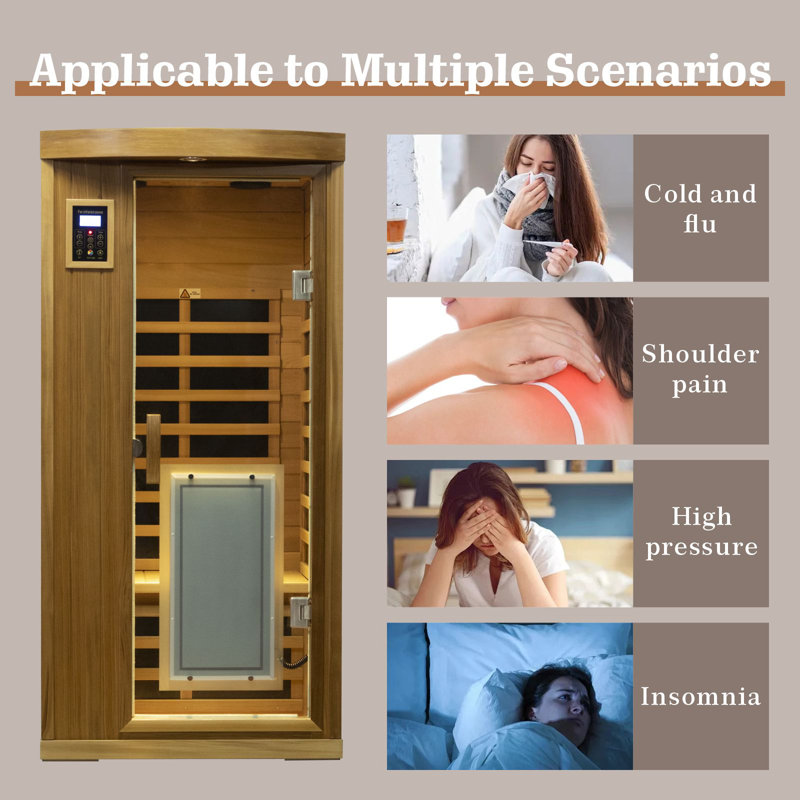 Indoor Infrared Sauna Room 1 Single Person In Red Cedar