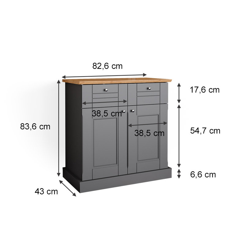 Jefferson Creek 82.6cm W 2 - Drawer Chest of Drawers, Beige/Grey