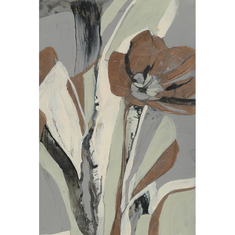 Tulip Puzzle I by Jennifer Goldberger - Painting, 122cm H x 81cm W, Black Floater Framed