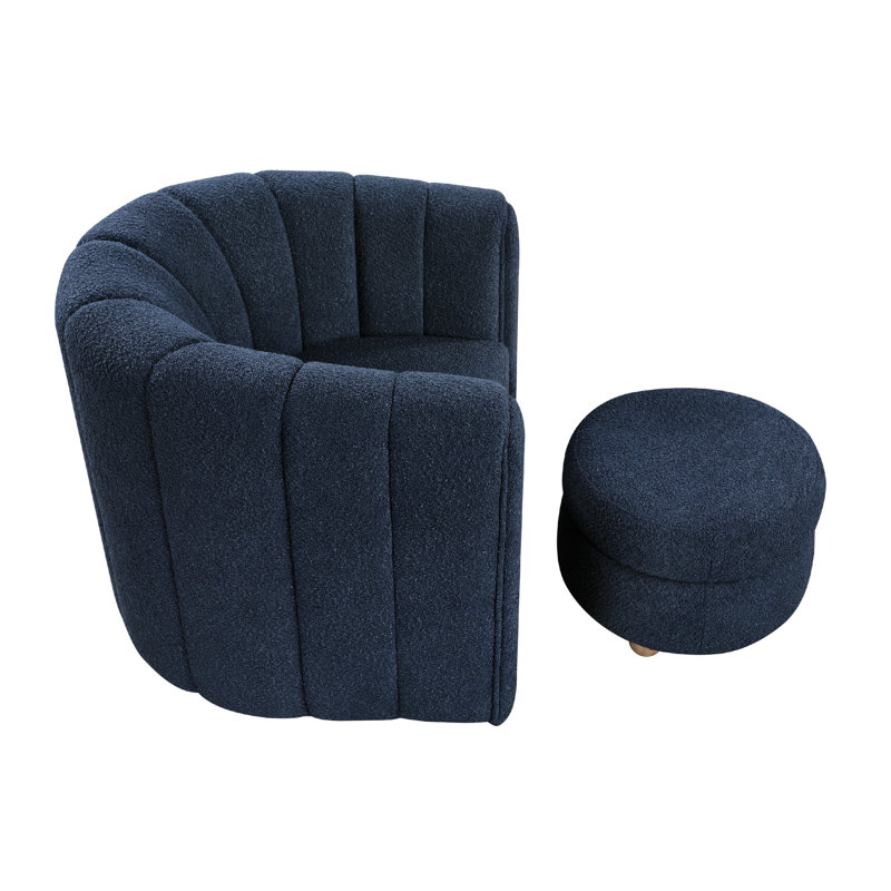 Fauteuil pivotant avec repose-pieds Noa, Bleu