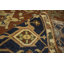 Tapis oriental tribal bleu marine / beige / rouille 9 pi x 11 pi 9 po Indo Karajeh