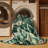 Machine Washable Botanical Green Area Rug-1647305691