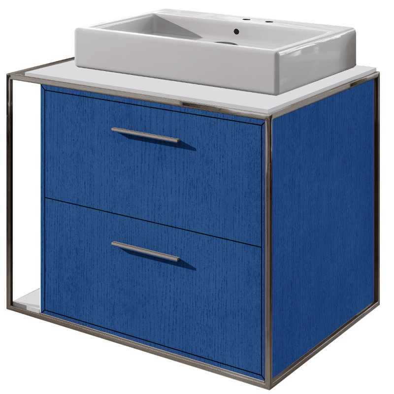 Aquagrande 18.5'' L Bathroom Sink, 2 Hole - 4" Centers