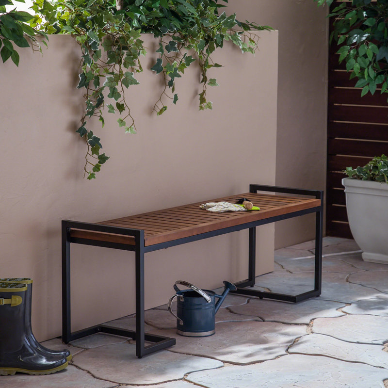 Banc moderne, banc de patio, banc industriel, Teck