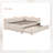 Full Size L-Shaped Daybed With Twin Pop Up Trundle - Level Surface Upholstered Sofa Bed - Beige-619565854