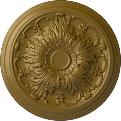 Endurathane Damon Ceiling Medallion, 20"OD x 1 1/2"P (Fits Canopies up to 3 3/8"), Hand-Painted Gold Finish