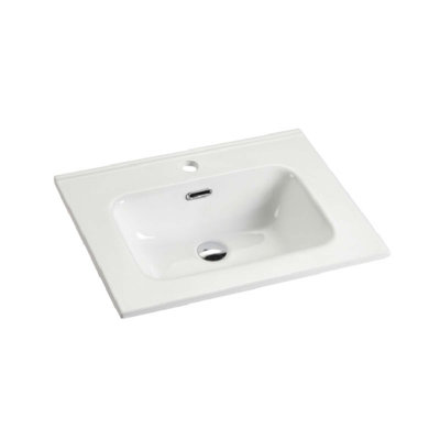 Integrated Ceramic Basin With Predrilled Faucet Hole